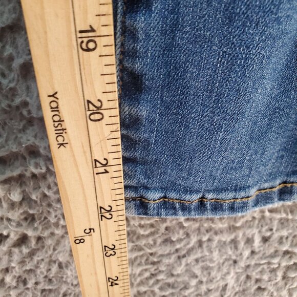 Judy Blue Jeans Womens 5/27 Blue Capri Fit Distressed Cotton Blend Denim - Picture 7 of 10